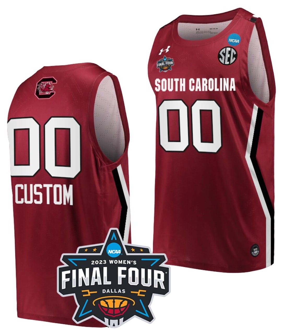Custom South Carolina Gamecocks Jersey College Basketball 2023 NCAA Final Four Garnet