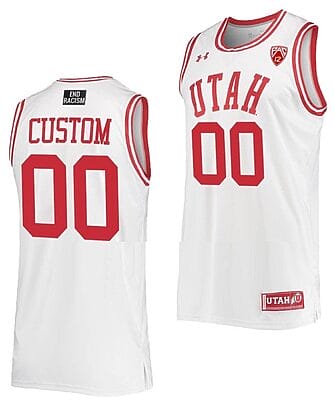 Custom Utah Utes Jersey Name and Number College Basketball White Replica