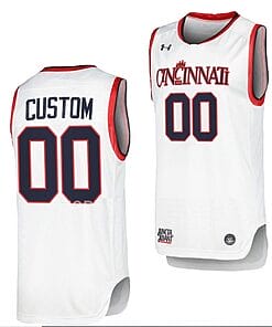 Custom Cincinnati Bearcats Jersey Name and Number College Basketball White