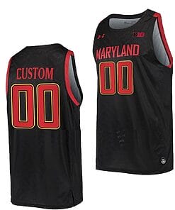 Custom Maryland Terrapins Jersey NCAA College Basketball Black