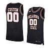 Custom Oklahoma State Cowboys Basketball Jersey College Name and Number Black