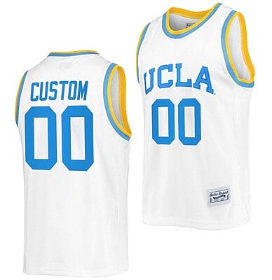 Custom UCLA Bruins Jersey Name and Number College Basketball White Commemorative Classic