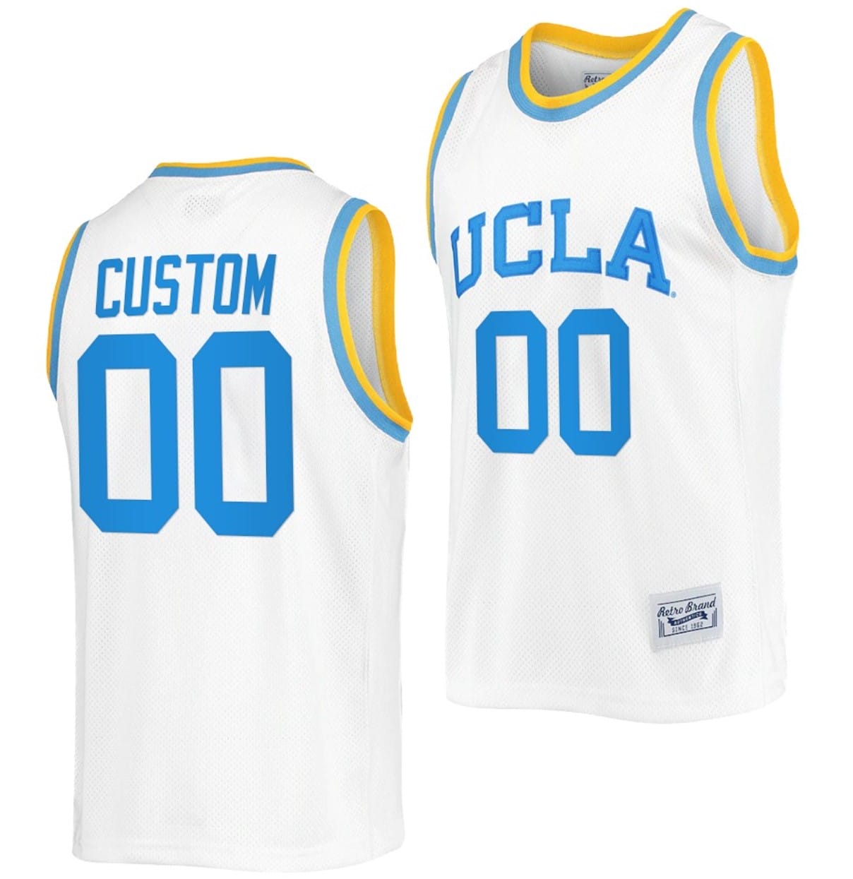 Custom UCLA Bruins Jersey Name and Number College Basketball White Commemorative Classic