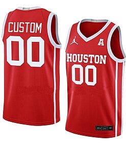 Custom Houston Cougars Basketball Jersey College Name and Number Away Red
