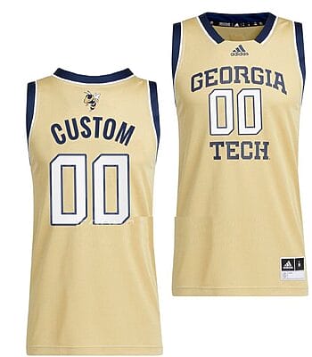 Custom Georgia Tech Yellow Jackets Jersey Name and Number College Basketball Beige Swingman