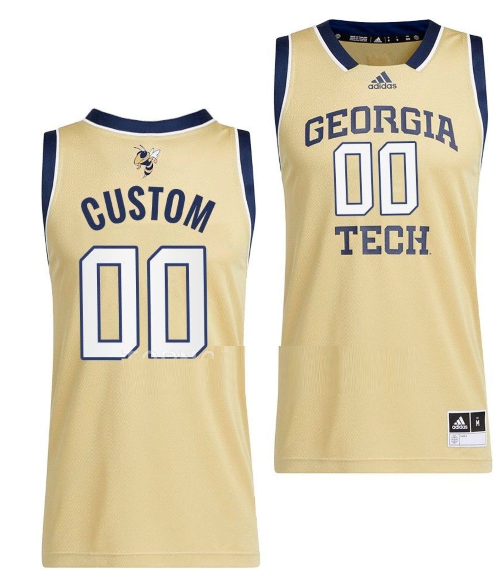 Custom Georgia Tech Yellow Jackets Jersey Name and Number College Basketball Beige Swingman