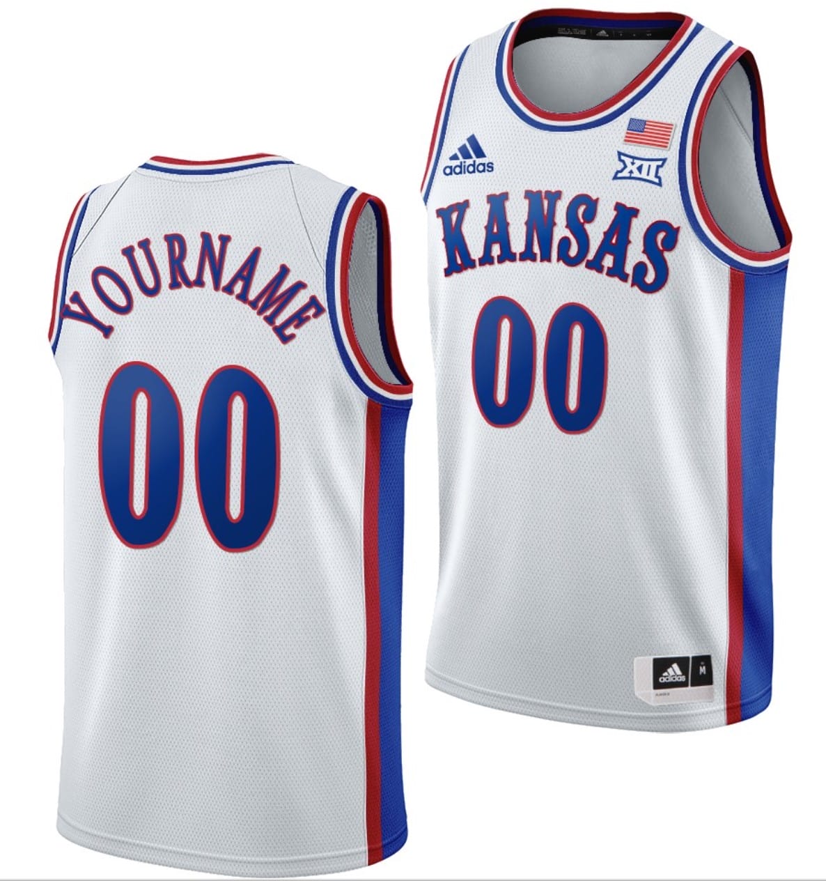 Custom Kansas Jayhawks Jersey College Basketball White 1990s Throwback