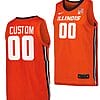 Custom Illinois Fighting Illini Jersey Name and Number College Basketball Replica Orange
