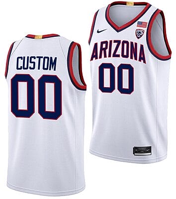 Custom Arizona Wildcats Jersey Name and Number College Basketball Limited White