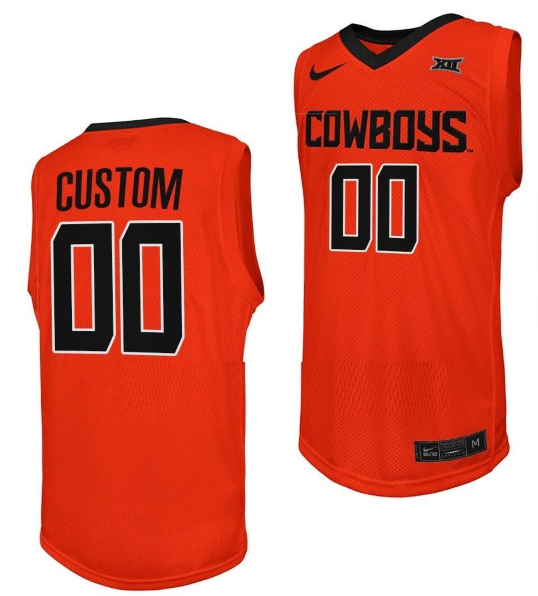 Custom Oklahoma State Cowboys Jersey Name and Number College Basketball Orange