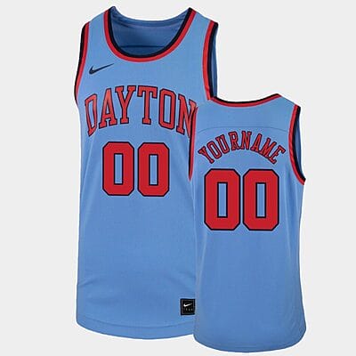 Custom Dayton Flyers Jersey Name and Number College Basketball Light Blue