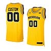 Custom Michigan Wolverines Basketball Jersey College Name and Number Maize