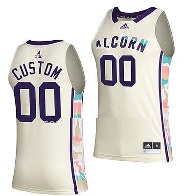 Custom Alcorn State Braves Jersey Name and Number College Basketball Honoring White