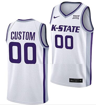 Custom Kansas State Wildcats Jersey College Basketball Uniform White