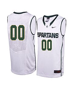 Custom Michigan State Spartans Jersey College Basketball Name and Number Elite Road White