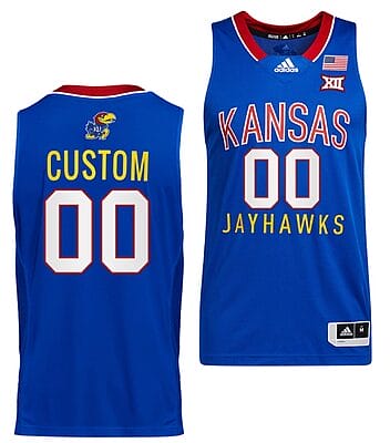 Custom Kansas Jayhawks Jersey College Basketball Throwback Royal