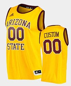 Custom Arizona State Sun Devils Jersey Name and Number College Basketball Gold
