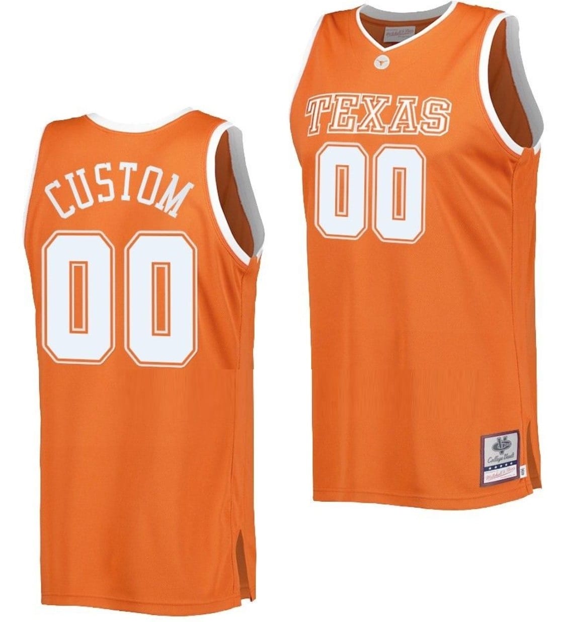 Custom Texas Longhorns Jersey College Basketball Orange Throwback