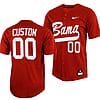 Custom Alabama Jersey Crimson Tide Baseball Name and Number NCAA College Full Button Red