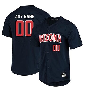 Custom Arizona Wildcats Jersey Baseball Name and Number NCAA College Navy