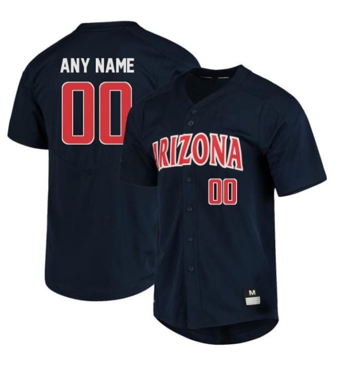 Custom Arizona Wildcats Jersey Baseball Name and Number NCAA College Navy
