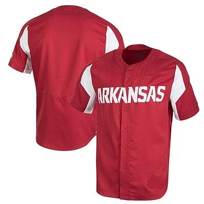 Custom Arkansas Razorbacks Jersey Baseball Name and Number College Red