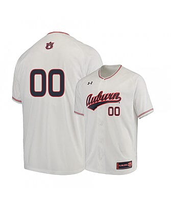 Custom Auburn Tigers Jersey Baseball Name and Number College NCAA Under Armour White