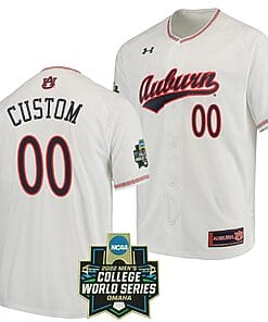 Custom Auburn Tigers Jersey Baseball Name and Number NCAA 2022 College World Series White