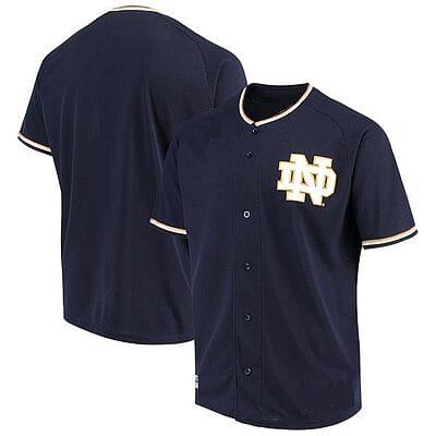 Custom Notre Dame Baseball Jersey Name And Number Fighting Irish College Navy