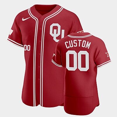 Custom Oklahoma Sooners Baseball Jersey Name And Number College Red Vapor Prime