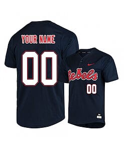 Custom Ole Miss Baseball Jersey Name And Number Rebels College Black