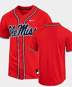Custom Ole Miss Baseball Jersey Name And Number Rebels College Red