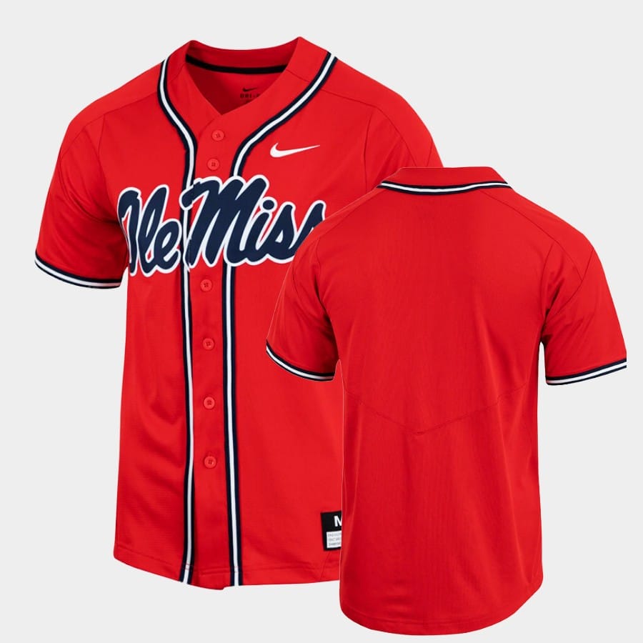 Custom Ole Miss Baseball Jersey Name And Number Rebels College Red