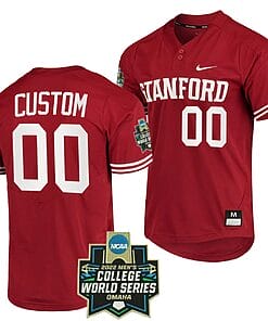 Custom Stanford Cardinal Baseball Jersey Name and Number NCAA 2022 College World Series Red