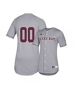 Custom Texas A and M Baseball Jersey Name And Number College Gray