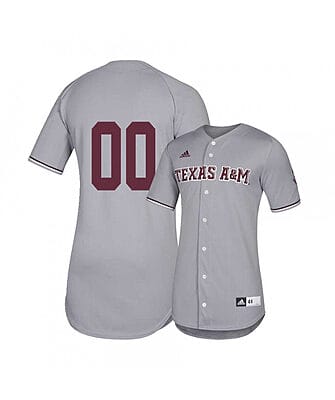Custom Texas A and M Baseball Jersey Name And Number College Gray