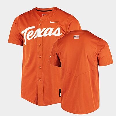 Custom Texas Longhorns Baseball Jersey Name And Number College Orange