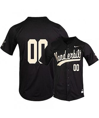 Custom Vanderbilt Commodores Baseball Jersey Name And Number College Black