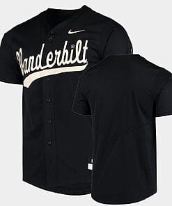 Custom Vanderbilt Commodores Baseball Jersey Name And Number College Black Elite