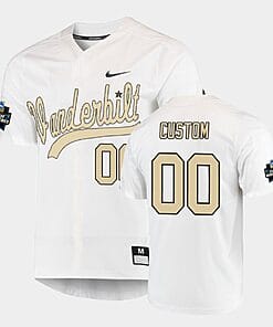 Custom Vanderbilt Commodores Baseball Jersey Name And Number College White World Series