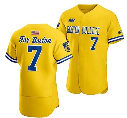 Patrick Roche Jersey Boston College Eagles Baseball Boston Strong 10th Anniversary Gold #7