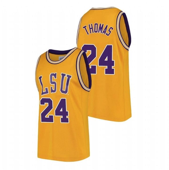 Cameron Thomas Jersey #24 LSU Tigers Basketball 2023 Draft Prospect NCAA College Gold