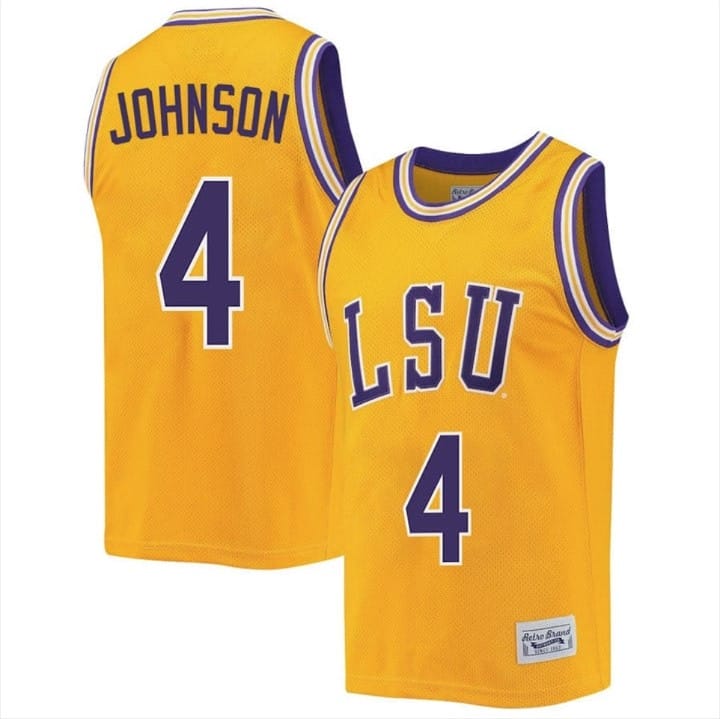 Flau'jae Johnson Jersey #4 LSU Tigers Basketball 2023 NCAA College Retro Gold