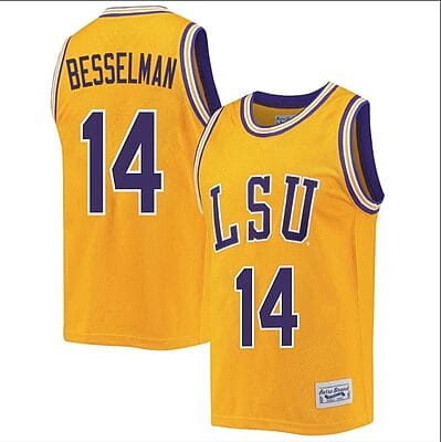 Izzy Besselman Jersey #14 LSU Tigers Basketball 2023 NCAA College Retro Gold
