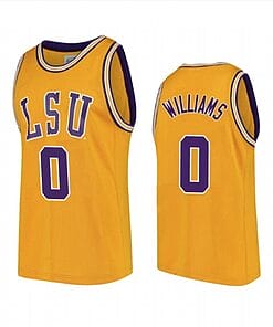 KJ Williams Jersey #0 LSU Tigers Basketball 2023 Draft Prospect NCAA College Gold