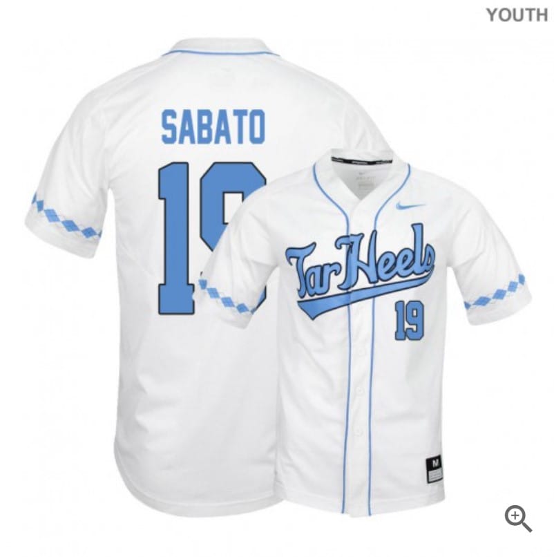 Aaron Sabato Jersey #19 North Carolina Tar Heels Baseball NCAA College White Elite Alumni