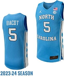 Armando Bacot Jersey #5 North Carolina Tar Heels Replica College Basketball 2023-24 Blue