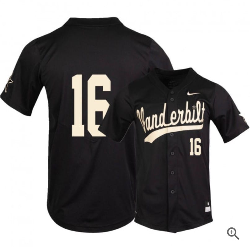 Austin Martin Jersey #16 Vanderbilt Commodores Baseball NCAA College Black Alumni