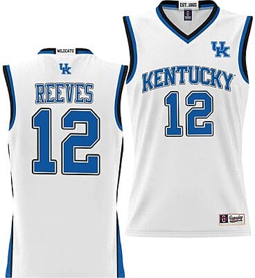Antonio Reeves Jersey #12 Kentucky Wildcats Basketball Lightweight White