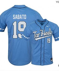 Aaron Sabato Jersey #19 North Carolina Tar Heels Baseball NCAA College Blue Elite Alumni